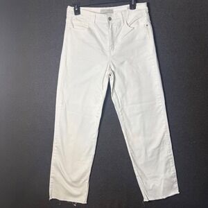 Social Standard Sanctuary White jeans size 30 High Rise Crop Straight Raw Hem